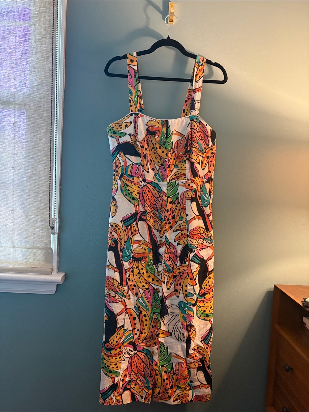 Farm Rio Tropical Print Sundress - Orange Multi